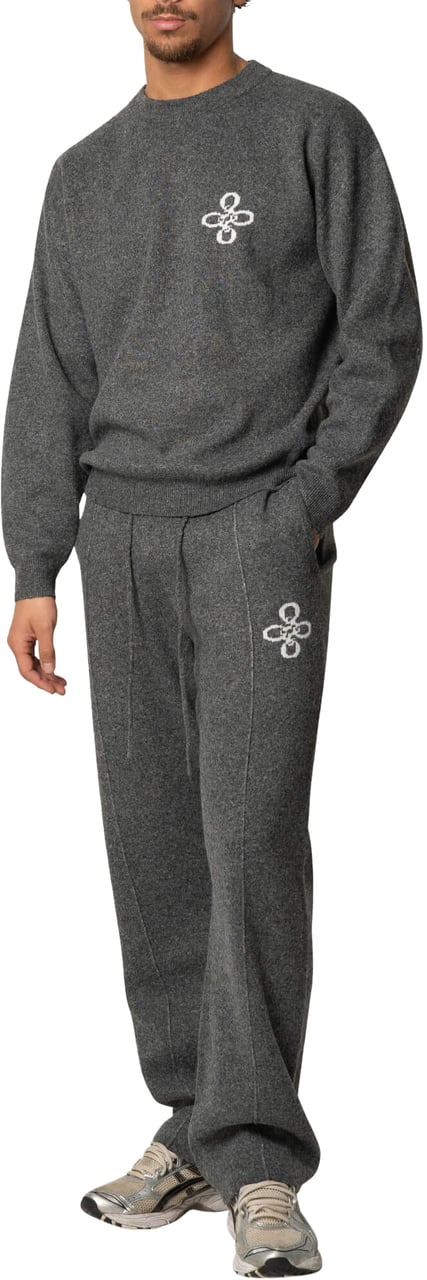 Quotrell Insignia Knitted Pants | Dark Grey Melee Grijs