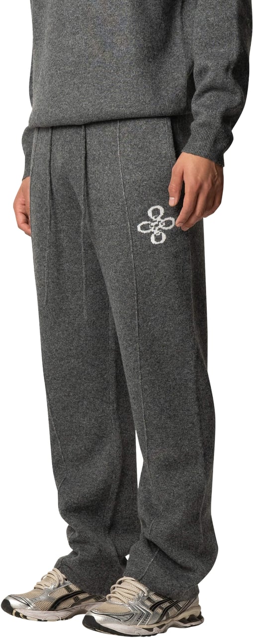Quotrell Insignia Knitted Pants | Dark Grey Melee Grijs