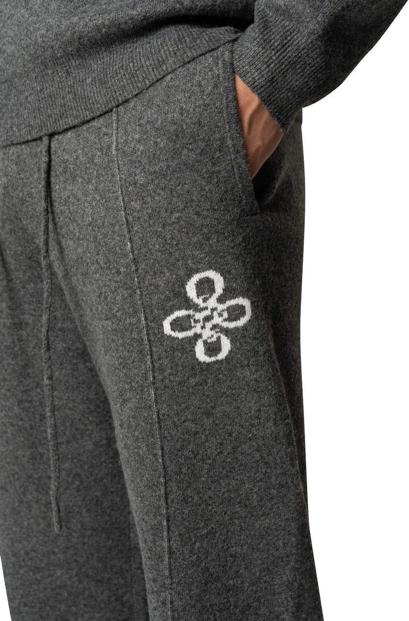 Quotrell Insignia Knitted Pants | Dark Grey Melee Grijs