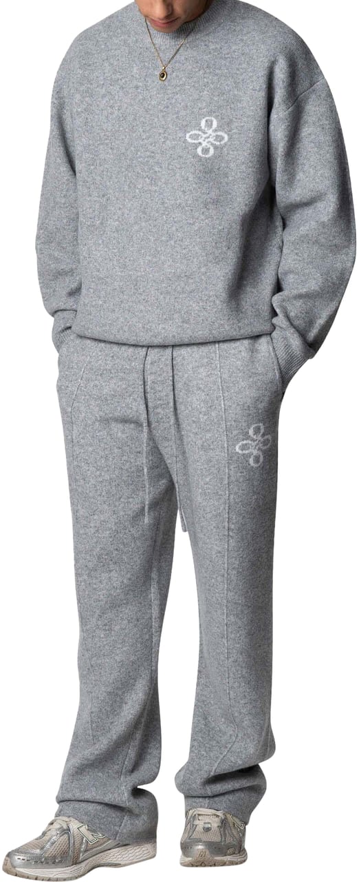 Quotrell Insignia Knitted Pants | Light Grey Melee Grijs