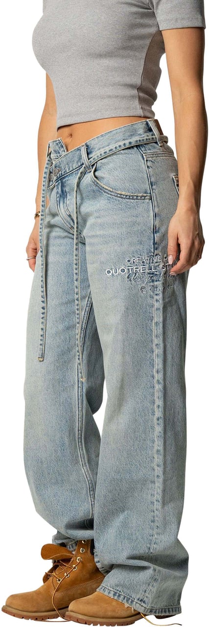 Quotrell Mae Straight Leg Jeans | Light Blue Blauw