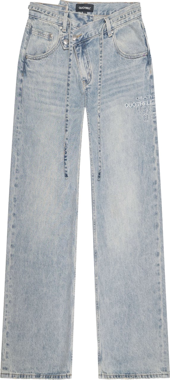 Quotrell Mae Straight Leg Jeans | Light Blue Blauw