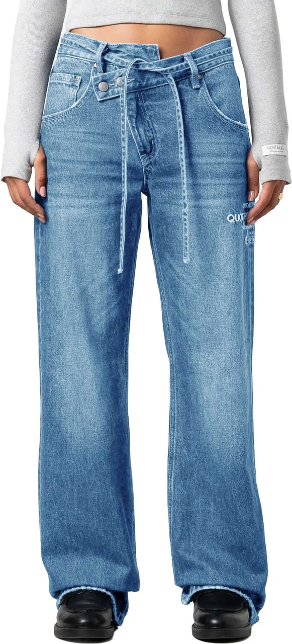 Quotrell Mae Straight Leg Jeans | Regular Blue Blauw