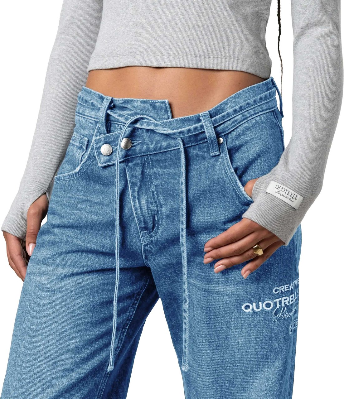 Quotrell Mae Straight Leg Jeans | Regular Blue Blauw