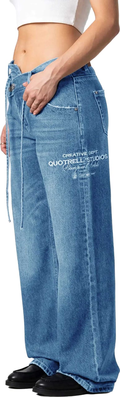 Quotrell Mae Straight Leg Jeans | Regular Blue Blauw