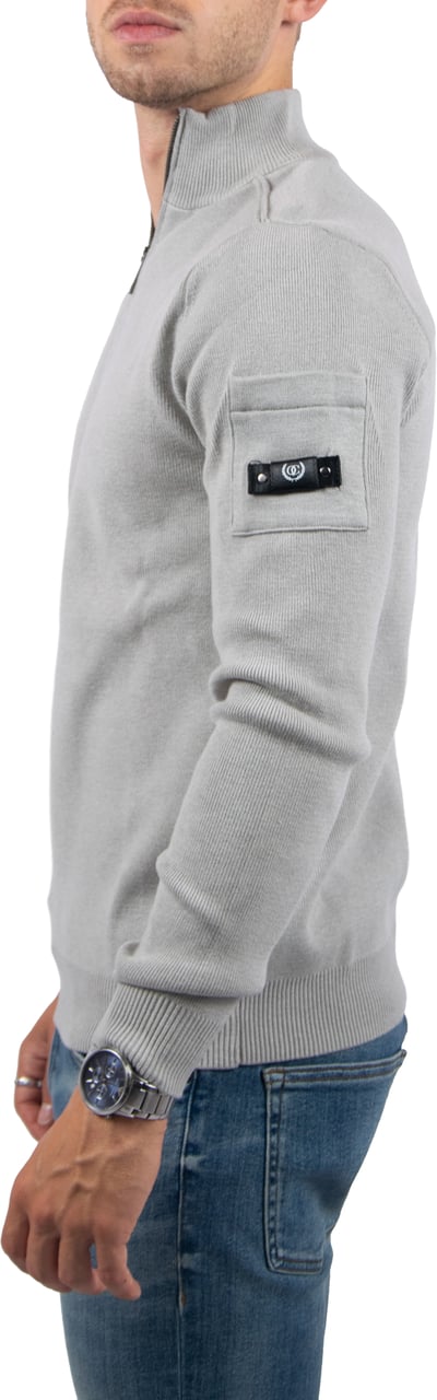 Quotrell Palace Knitted Halfzip Grijs