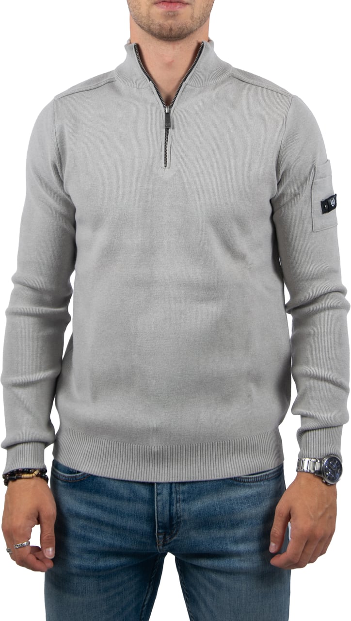 Quotrell Palace Knitted Halfzip Grijs