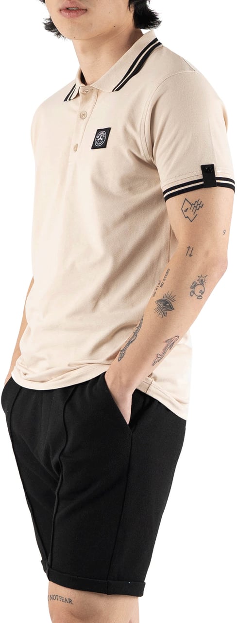 Quotrell Ithica Polo | Sand/black Beige