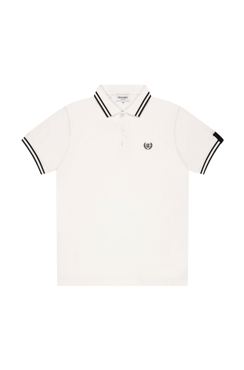 Quotrell Batera Polo | Off White/black Wit