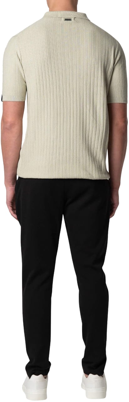 Quotrell Jay Knitted Polo | Stone/off White Divers