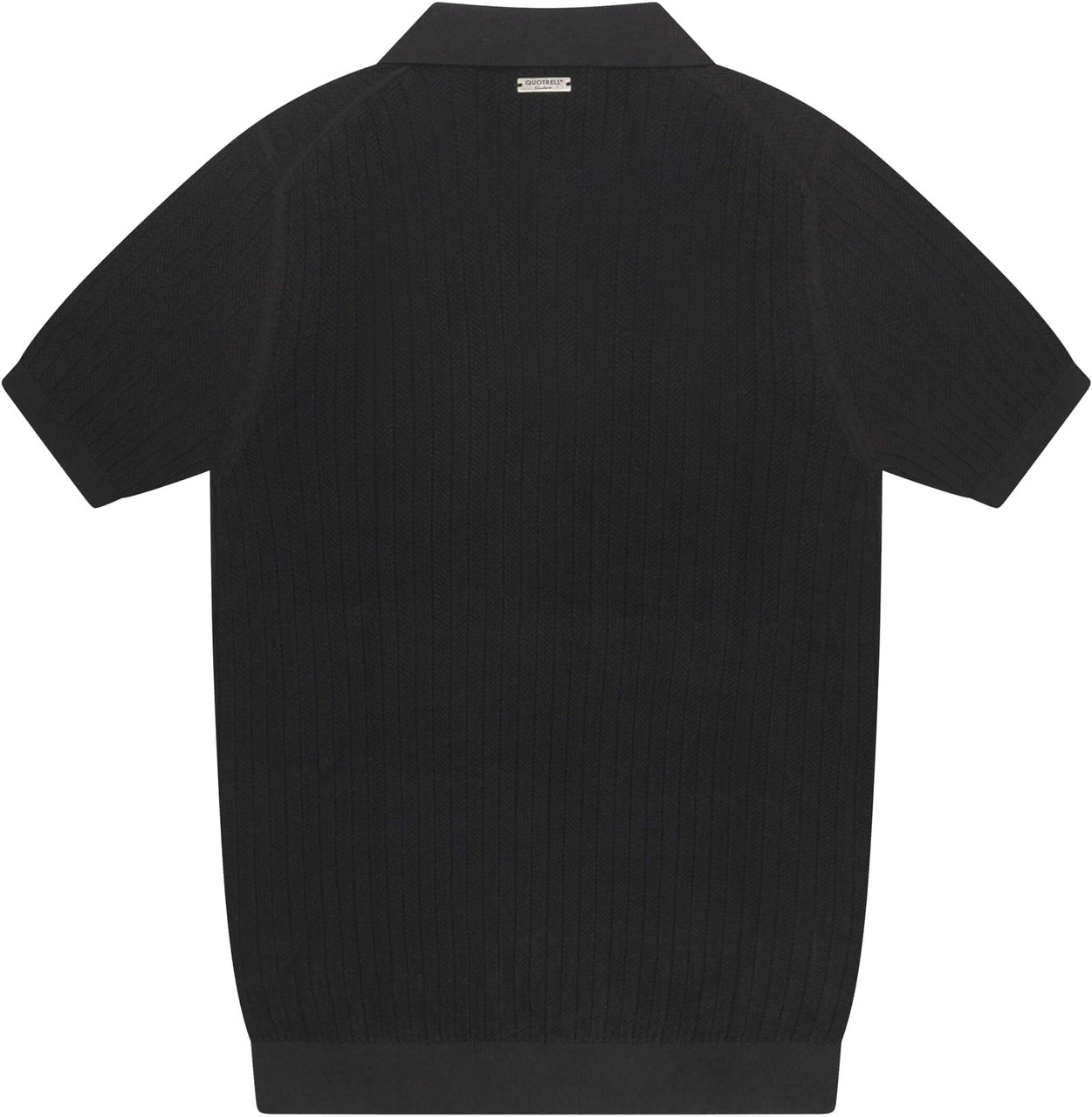 Quotrell Cairo Knitted Polo | Black/white Zwart