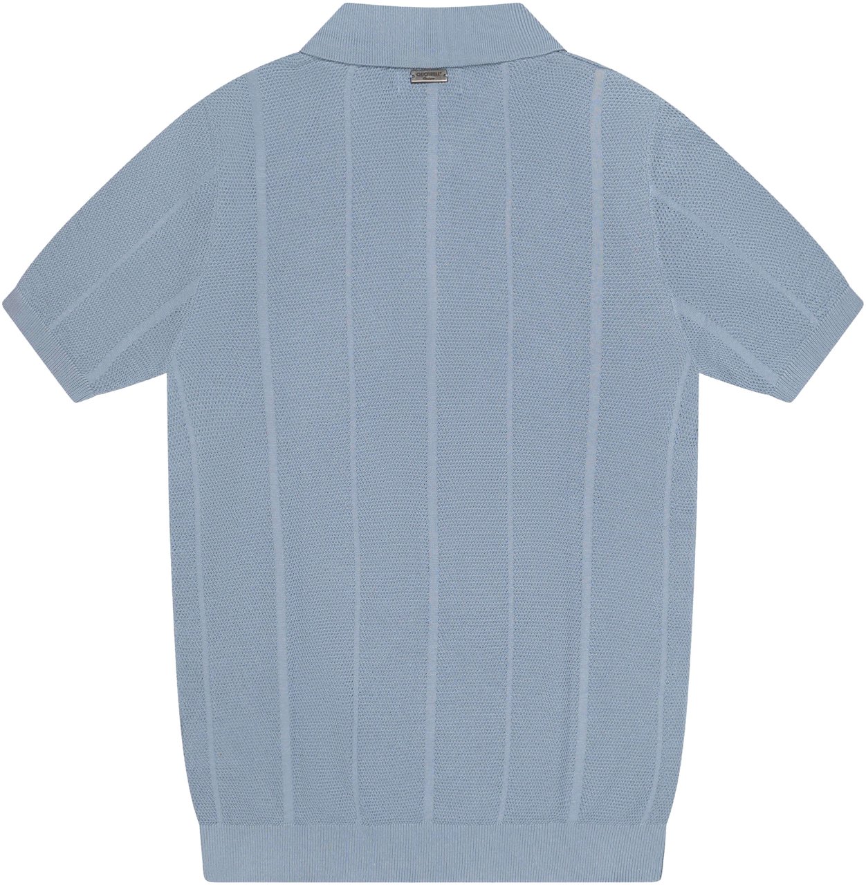 Quotrell Cruz Knitted Polo | Muted Blue/white Blauw