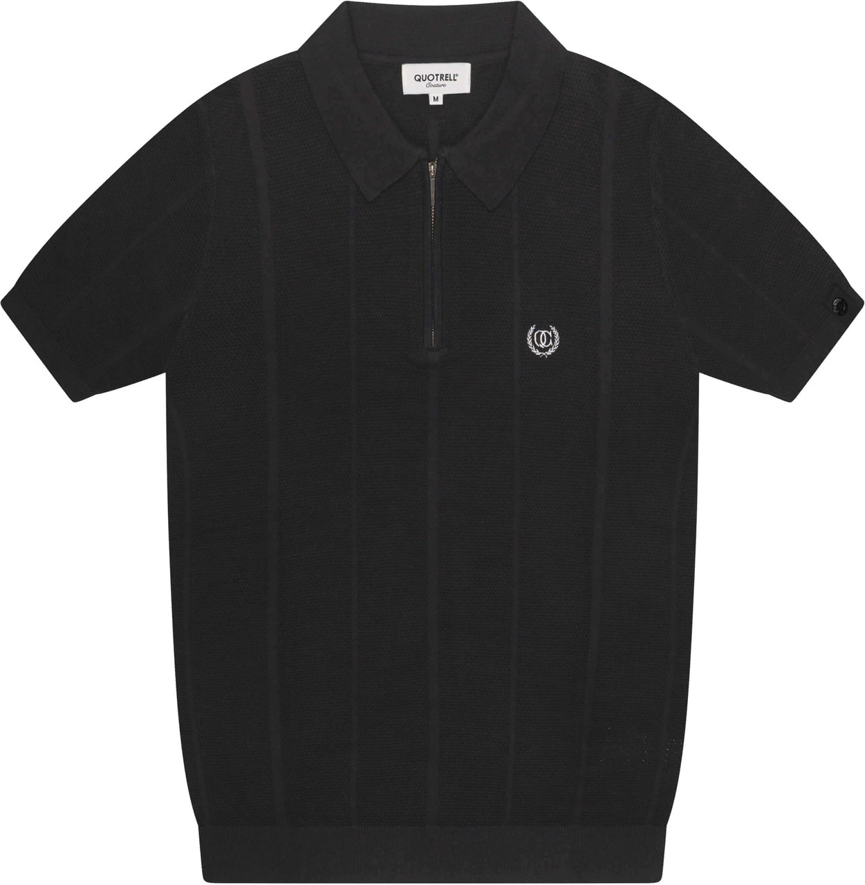 Quotrell Cruz Knitted Polo | Black/white Zwart