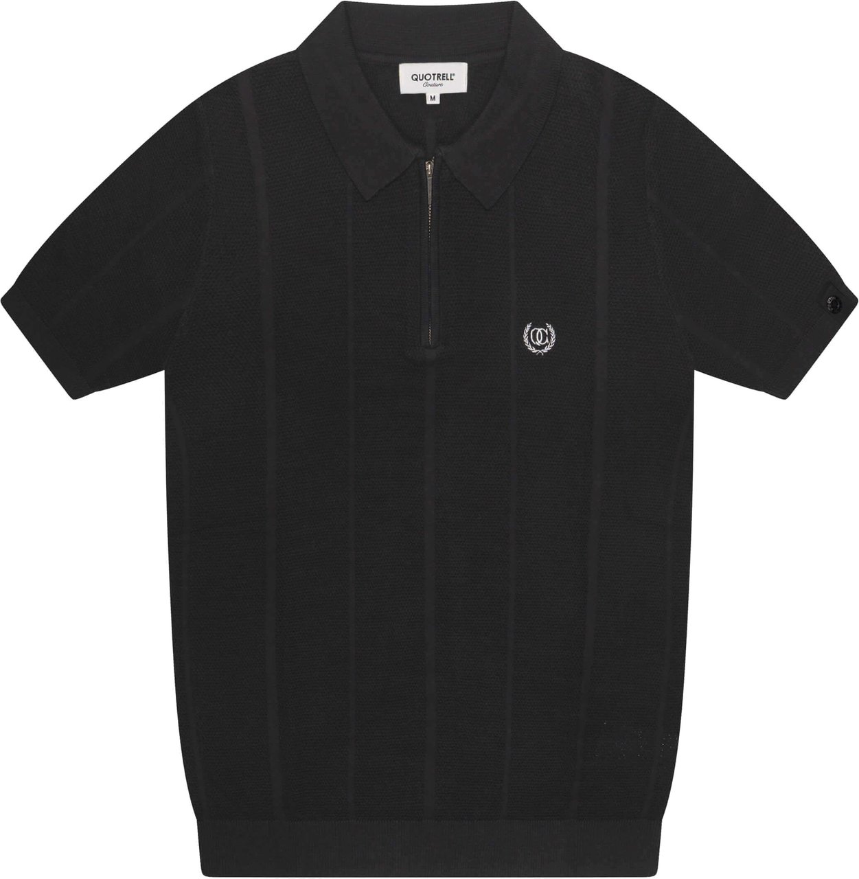 Quotrell Cruz Knitted Polo | Black/white Zwart