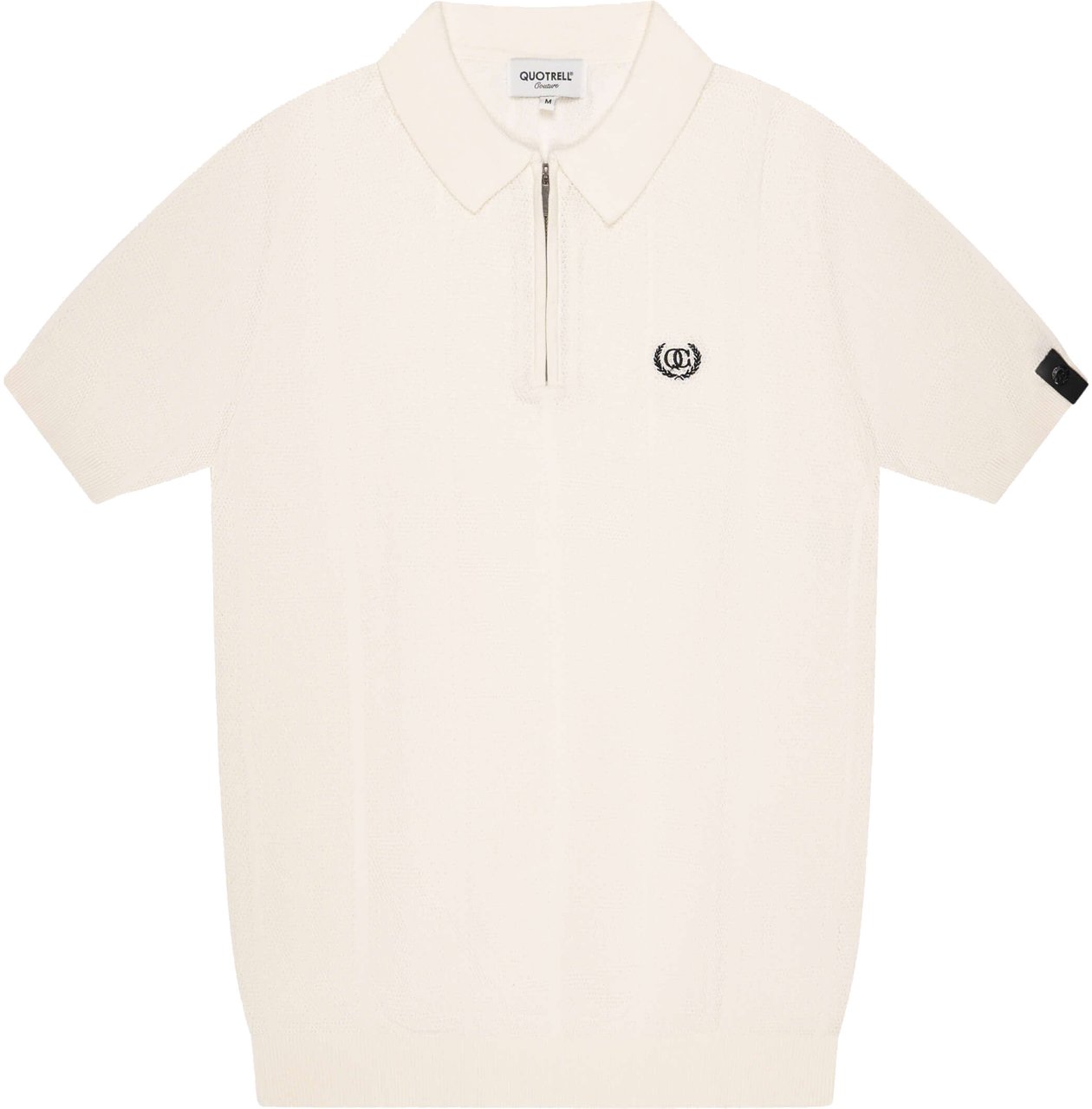 Quotrell Cruz Knitted Polo | Off White/black Wit