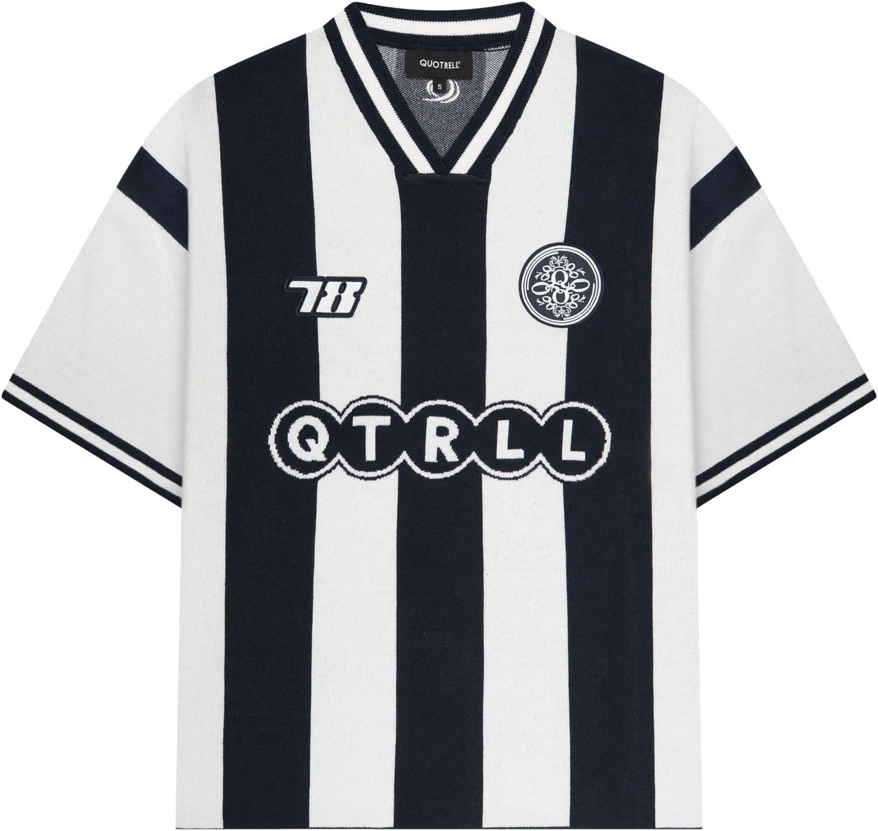 Quotrell Alessio Knitted Polo | White / Navy Wit