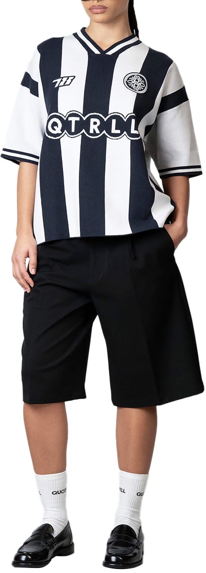 Quotrell Alessio Knitted Polo | White / Navy Wit