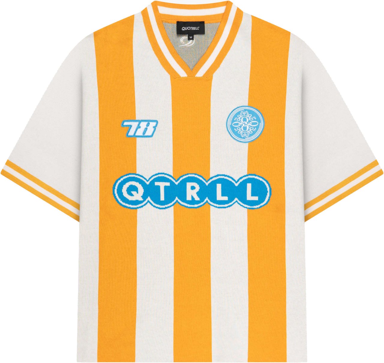 Quotrell Alessio Knitted Polo | Orange/blue Oranje