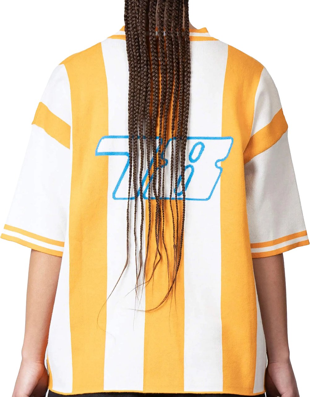 Quotrell Alessio Knitted Polo | Orange/blue Oranje
