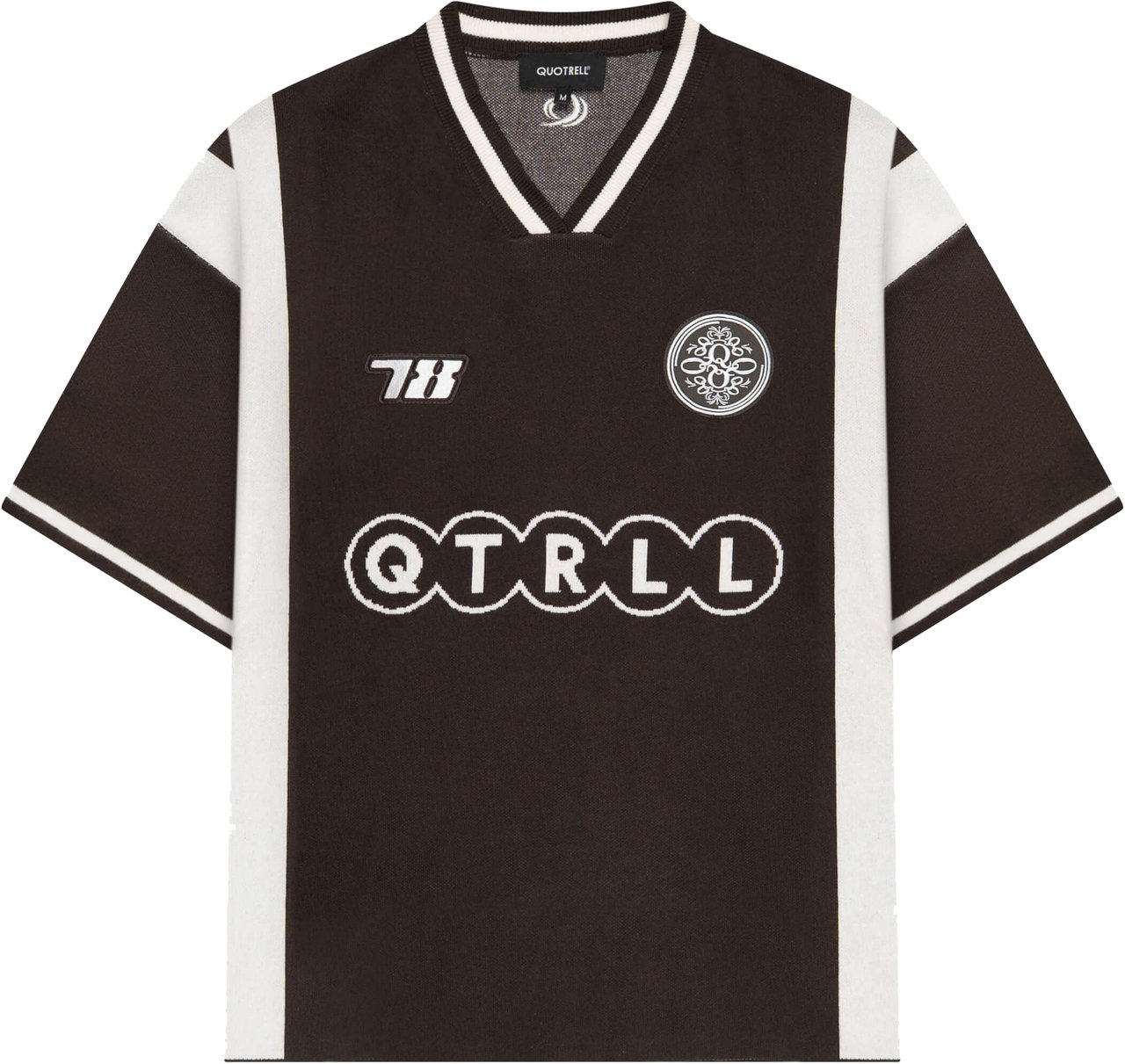 Quotrell Alessio Knitted Polo | Brown/off White Bruin