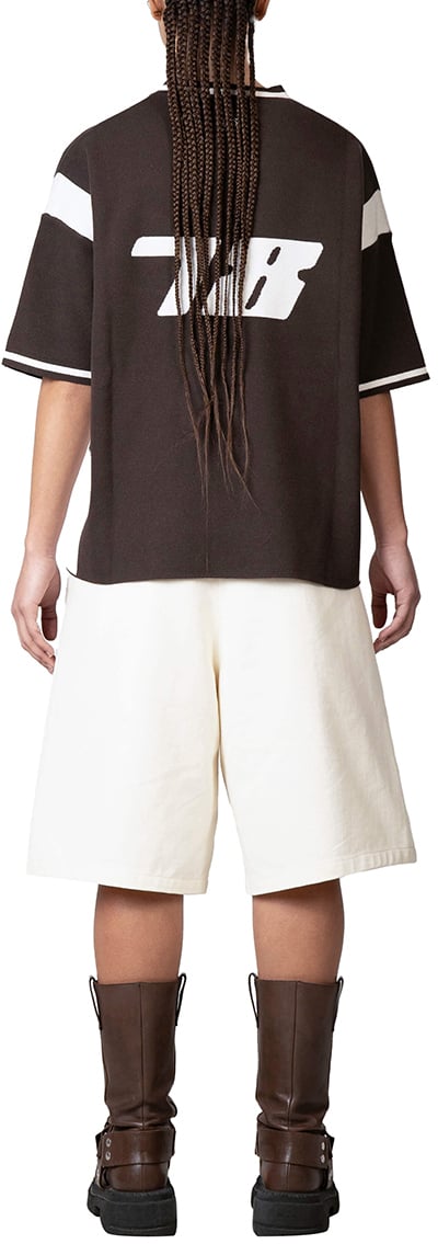 Quotrell Alessio Knitted Polo | Brown/off White Bruin