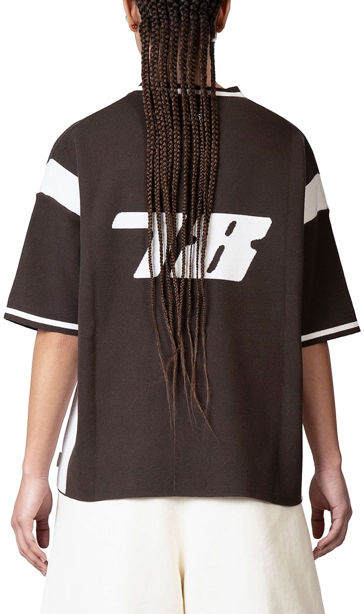 Quotrell Alessio Knitted Polo | Brown/off White Bruin