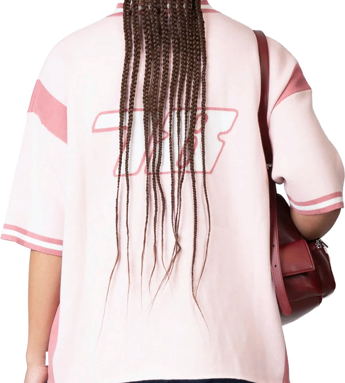 Quotrell Alessio Knitted Polo | Light Pink/white Roze