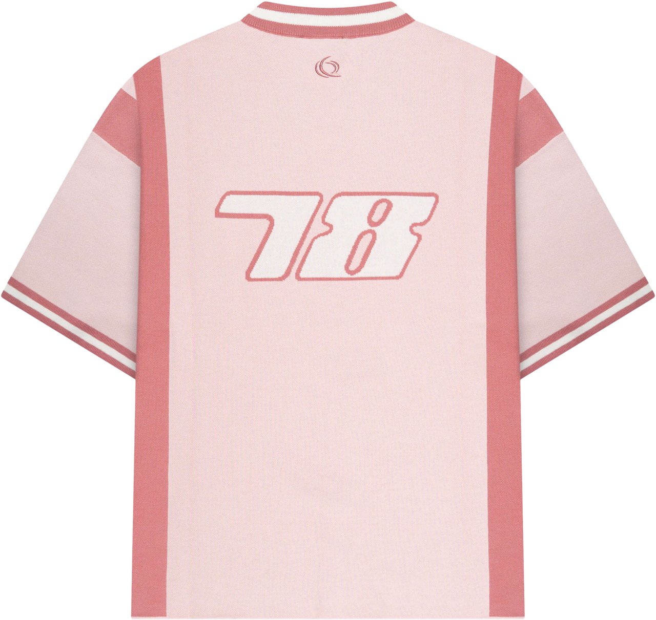 Quotrell Alessio Knitted Polo | Light Pink/white Roze