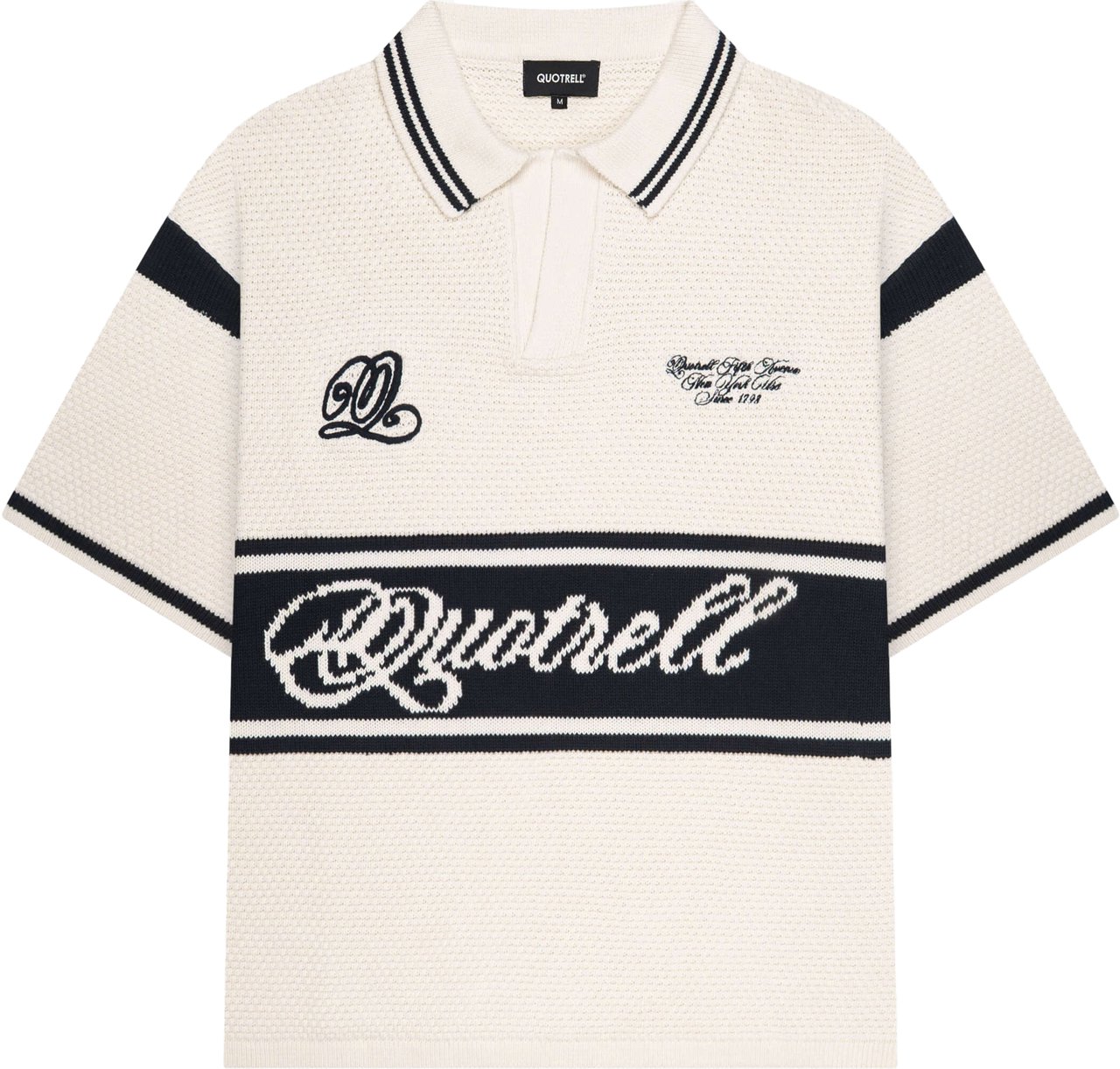 Quotrell Alejandro Knitted Polo | Off White Wit