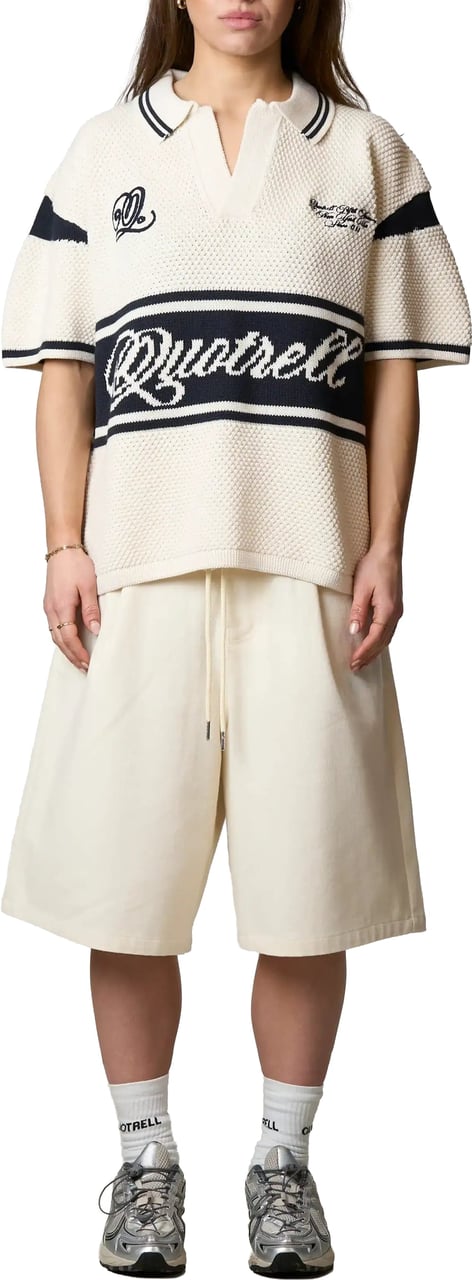 Quotrell Alejandro Knitted Polo | Off White Wit