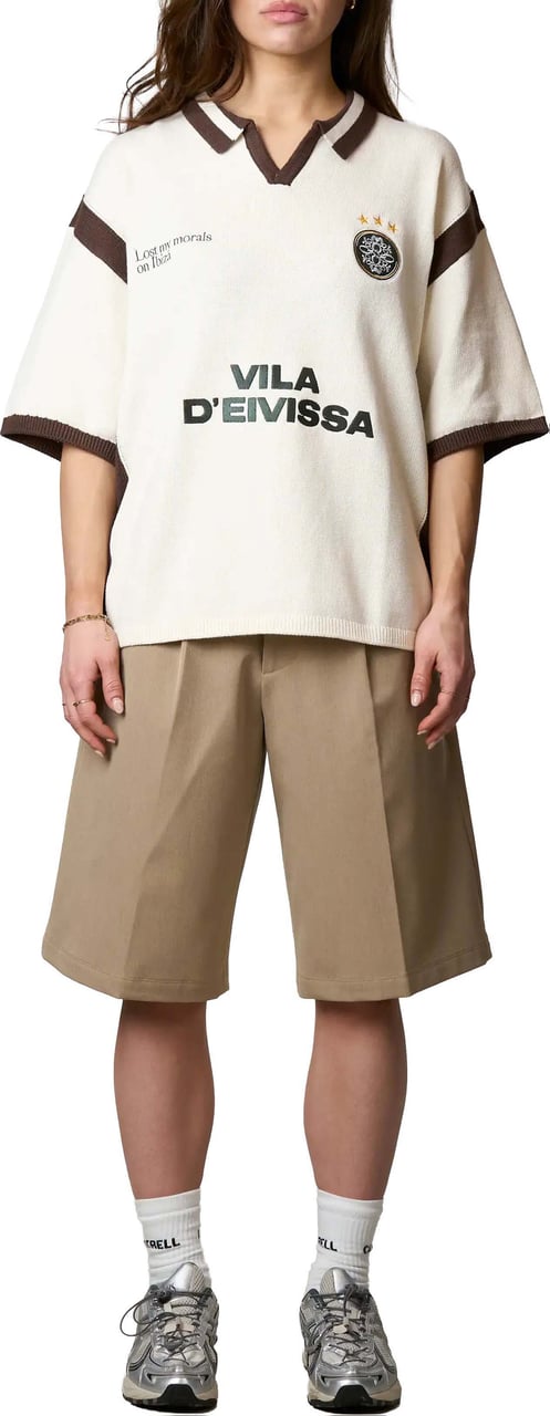 Quotrell Diego Knitted Polo | Creme/brown Beige