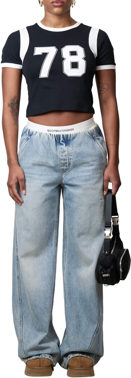 Quotrell Jax Jeans | Washed Blue Blauw