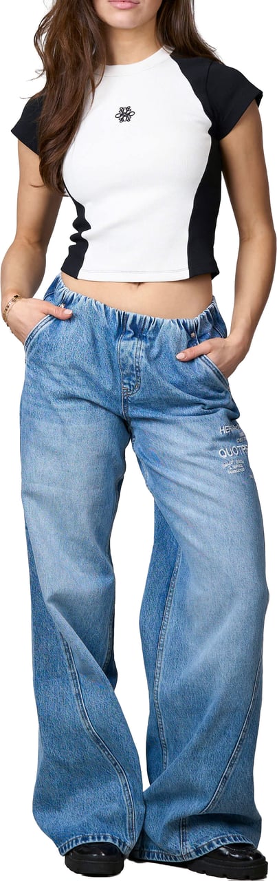 Quotrell Jax Jeans | Washed Blue Blauw