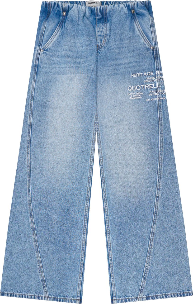Quotrell Jax Jeans | Washed Blue Blauw