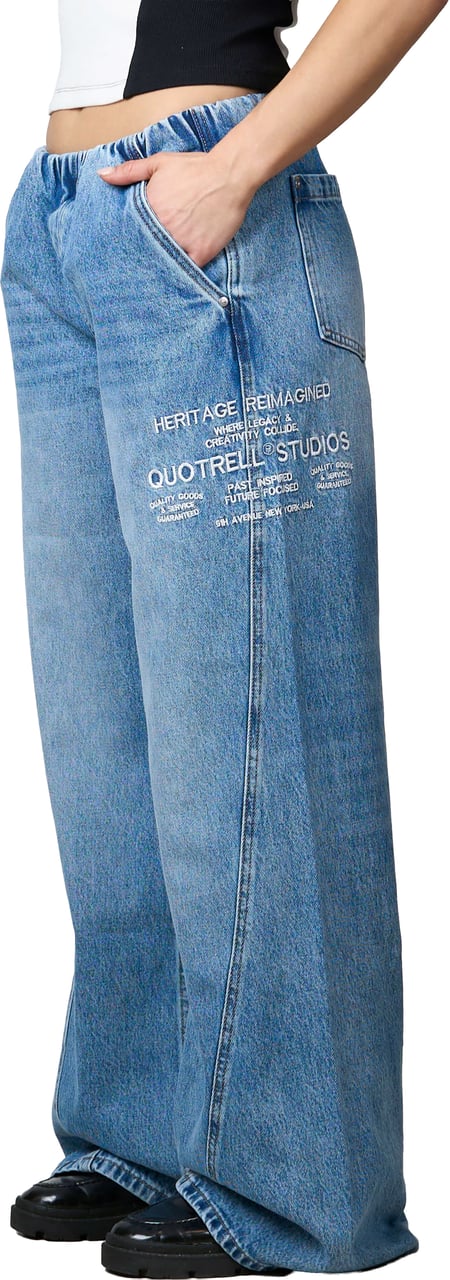Quotrell Jax Jeans | Washed Blue Blauw