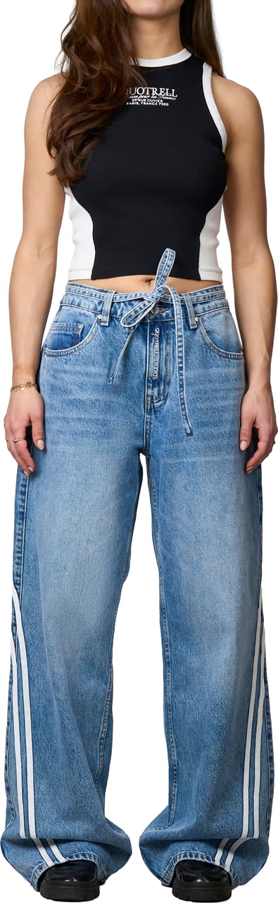 Quotrell Cleo Denim Jeans | Washed Blue Blauw