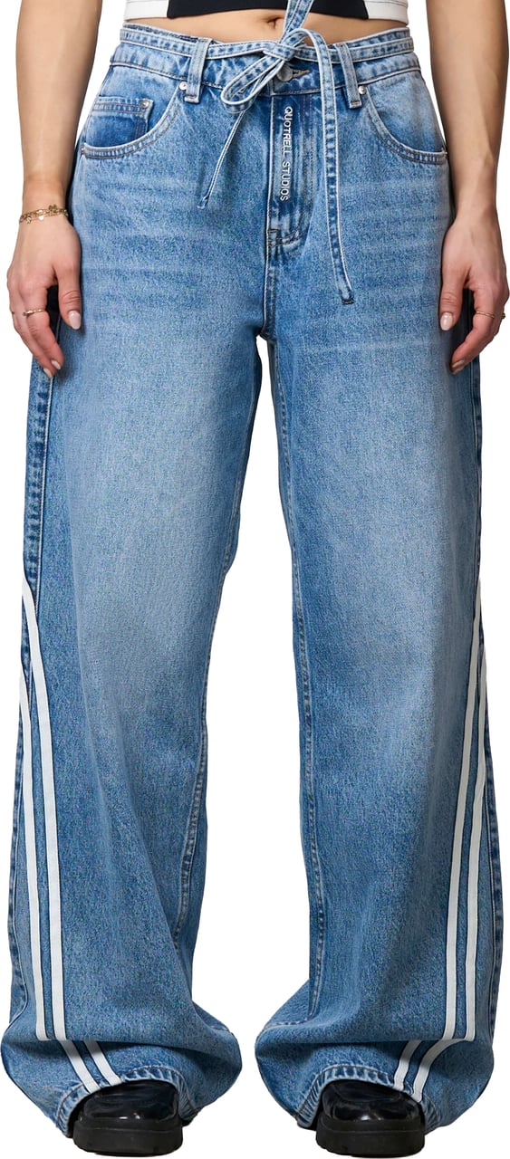 Quotrell Cleo Denim Jeans | Washed Blue Blauw