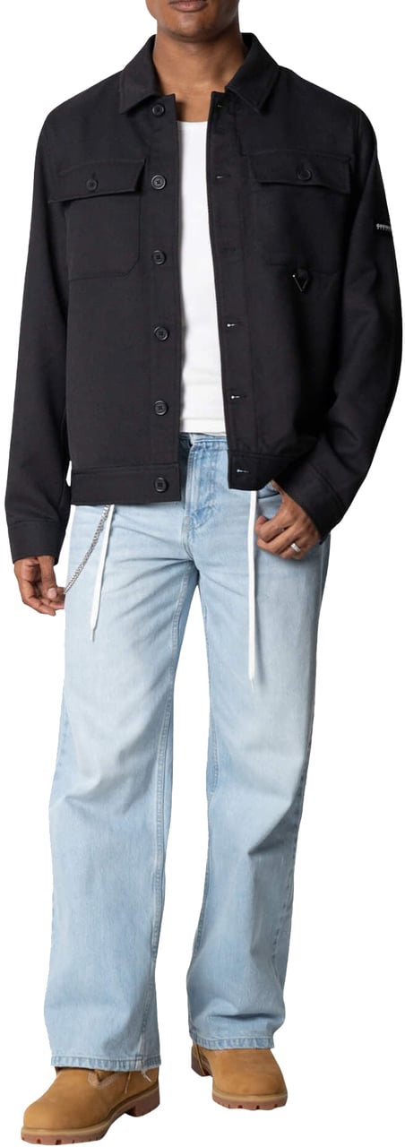 Quotrell Zane Overshirt | Black Zwart