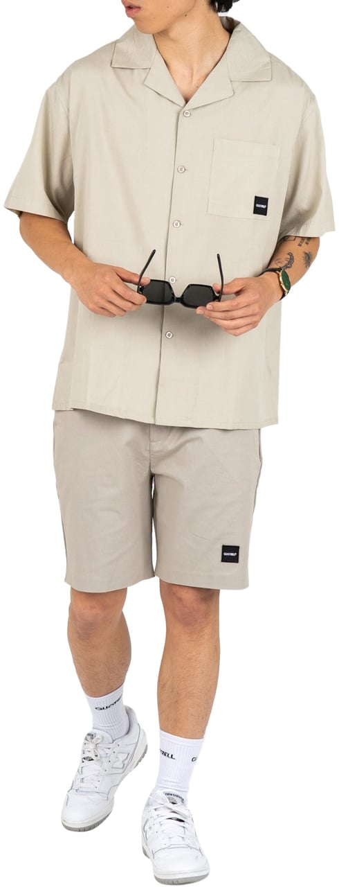 Quotrell Palm Springs Shirt | Dark Beige/white Beige
