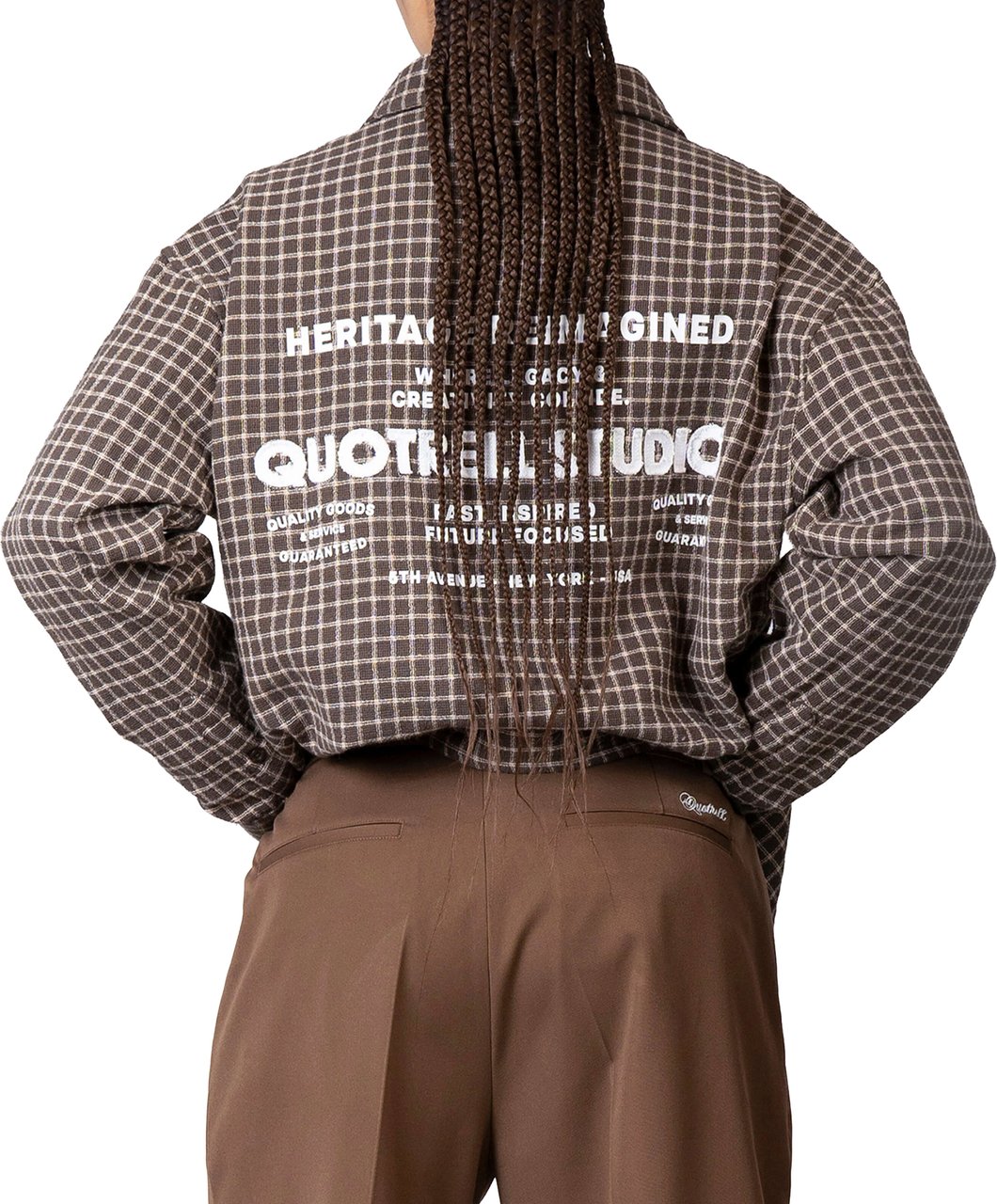 Quotrell Zay Plaid Shirt | Brown Plaid Bruin