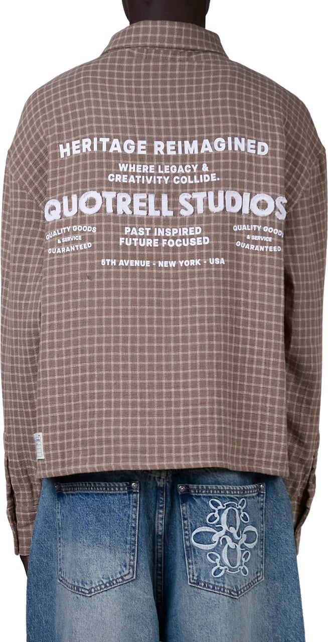 Quotrell Zay Plaid Shirt | Greige Plaid Beige