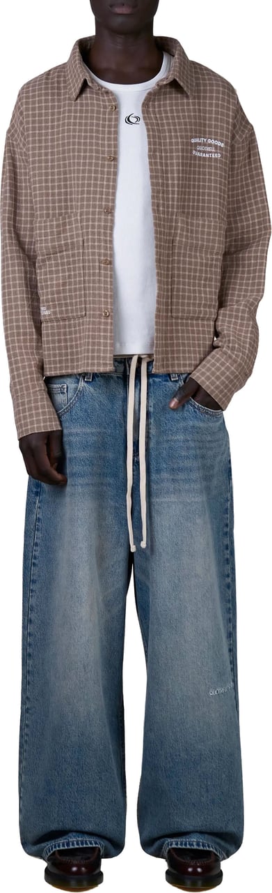 Quotrell Zay Plaid Shirt | Greige Plaid Beige