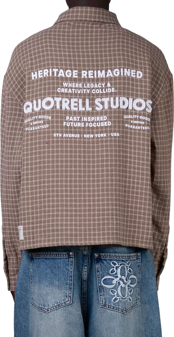 Quotrell Zay Plaid Shirt | Greige Plaid Beige