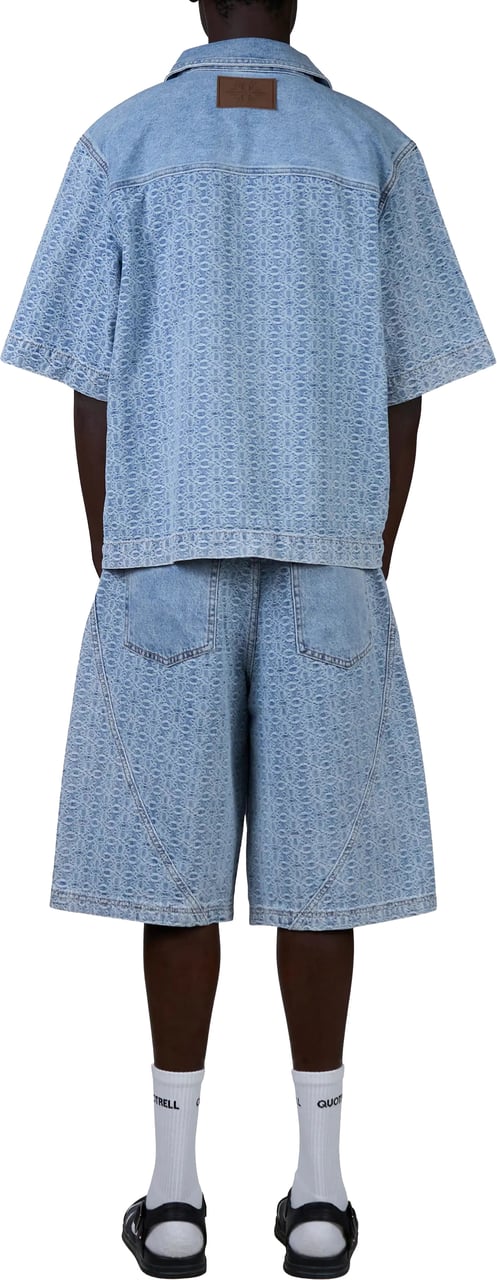 Quotrell Rocco Shorts | Washed Blue Blauw