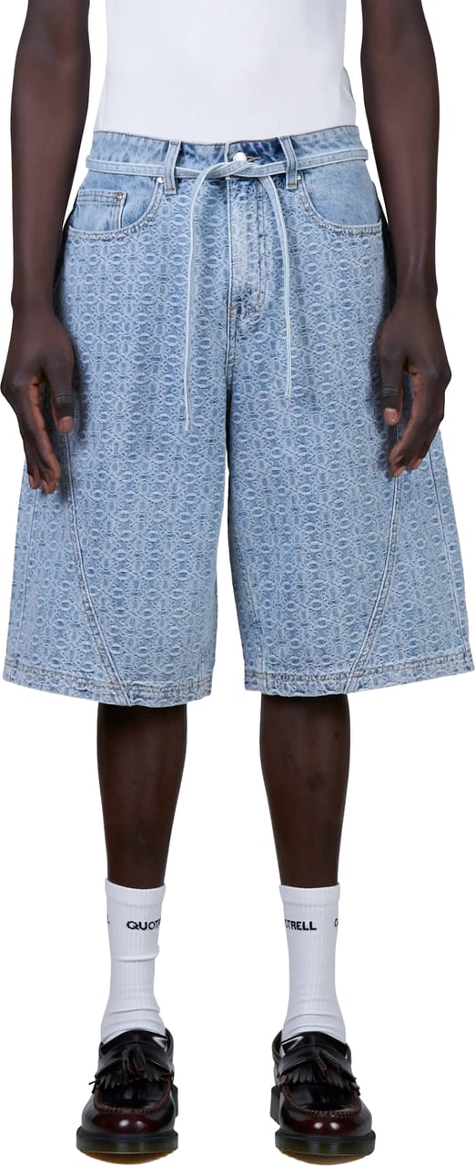 Quotrell Rocco Shorts | Washed Blue Blauw