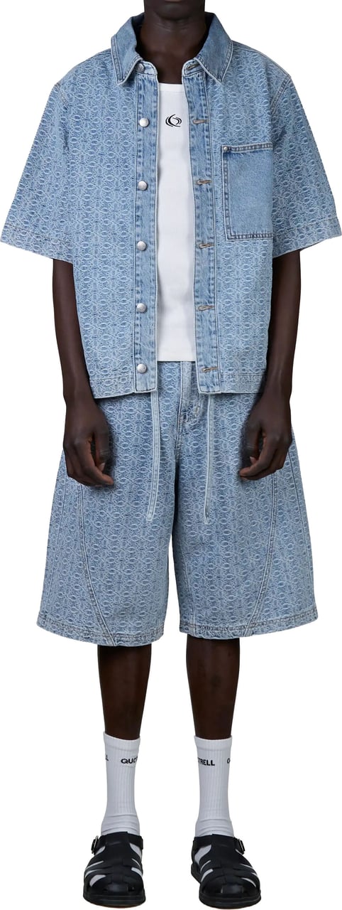 Quotrell Rocco Shirt | Washed Blue Blauw
