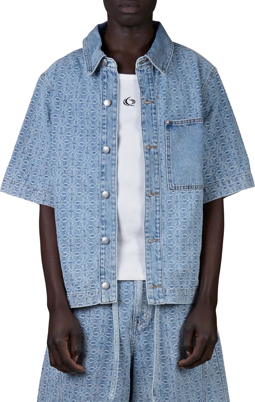 Quotrell Rocco Shirt | Washed Blue Blauw