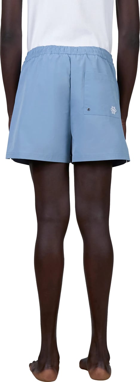 Quotrell Chain Swimshort | Muted Blue/red Blauw