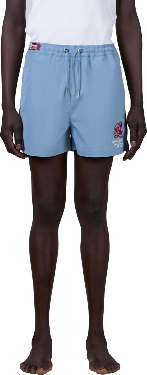 Quotrell Chain Swimshort | Muted Blue/red Blauw