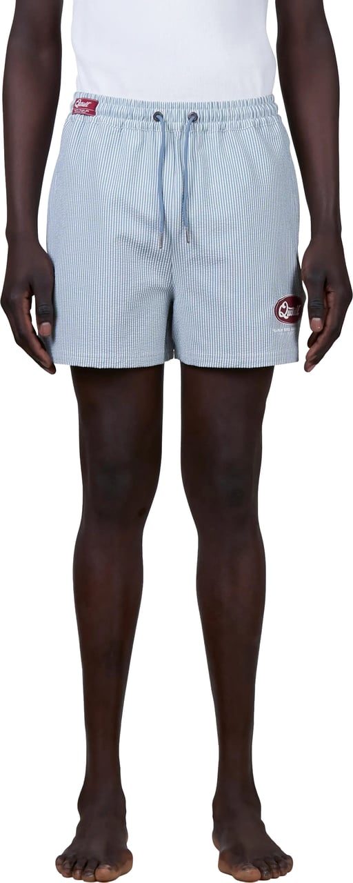 Quotrell Structure Swimshort | Blue Striped Blauw